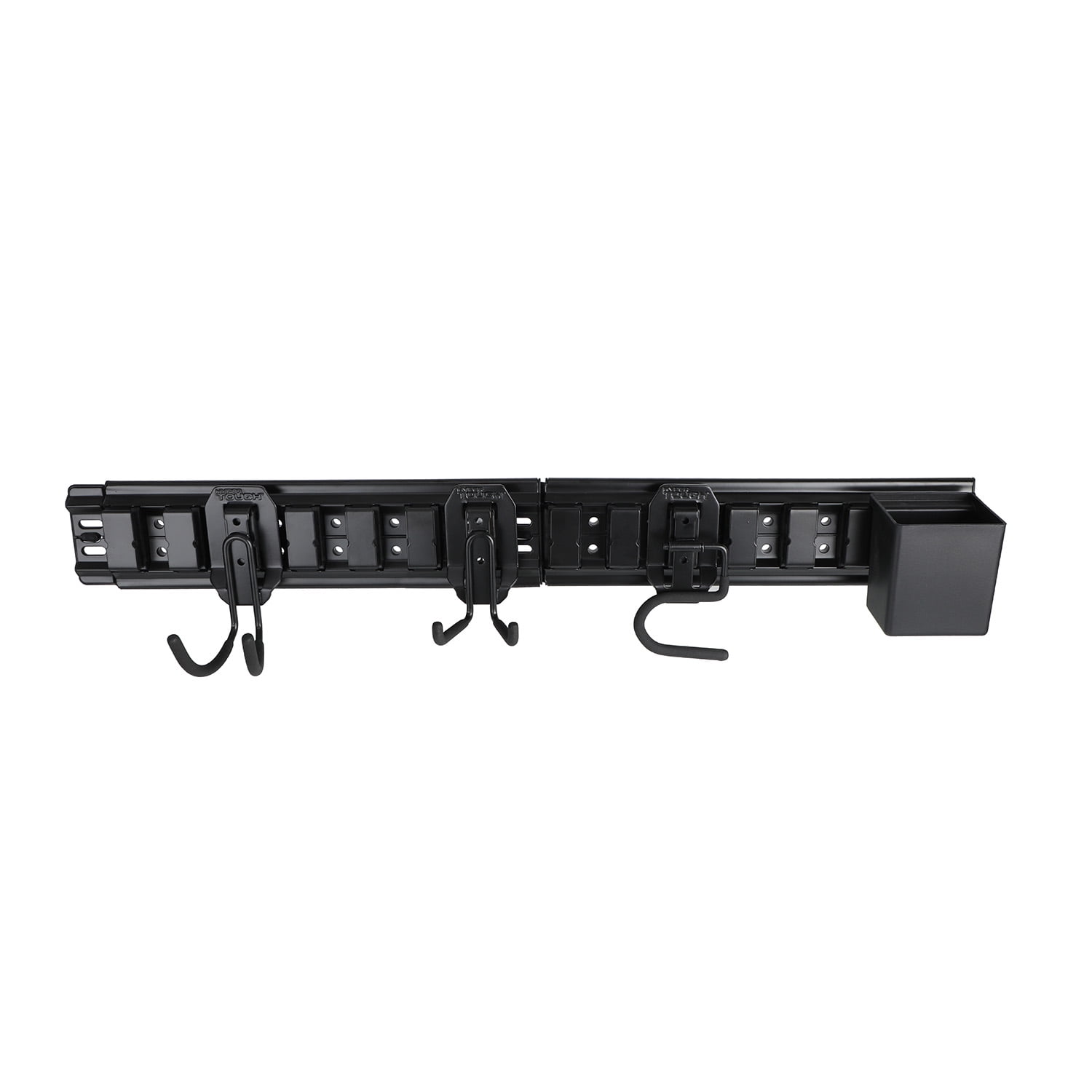 (2 pack) Hyper Tough Hyper Stack 32-Inch Wall Storage System, 6-Piece Set with Hooks and Bin, Black