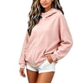 thumbnail image 6 of ITSAME Girls Full Zip Hoodie (5-16) Long Sleeve Solid Color Casual Comfort Hooded Sweatshirt with Pockets Size 9, 6 of 8