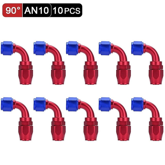10pcs Black AN6 8 10 Straight 45 90 Degree Oil Fuel Swivel Hose Oil Hose End Adapter Kit~1003