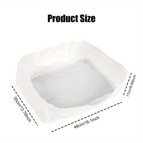 Disposable Cat Litter Box Liners Sifting Net Bags, Heavy Duty Tear Resistant Cat Litter Filter Liner with Drawstring for Easy Waste Disposal, 10 Count