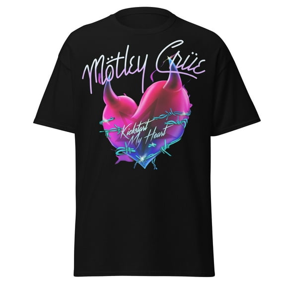 Motley Crue Kickstart Jumbo Print Unisex T-Shirt - Black - Small