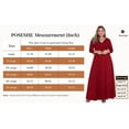 thumbnail image 3 of POSESHE Plus Size Women's Solid 3/4 Sleeve Evening Gown, Flowy V-Neck Maxi Dress, 3 of 6