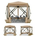 thumbnail image 3 of COBIZI 10x10 Pop up Gazebo Screen Tent Screen House for Camping,5 Sided Pop-up Camping Canopy Shelter Tent with Mesh Windows,Portable Outdoor Quick-set Hub Tent with Carrying Bag&Ground Stakes,Khaki, 3 of 12