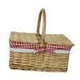 thumbnail image 6 of Picnic Basket Rattan Storage,Serving Basket, Rustic,Wicker Woven Basket Wicker Storage Hamper for Parties, Camping Sandwiches, 6 of 8