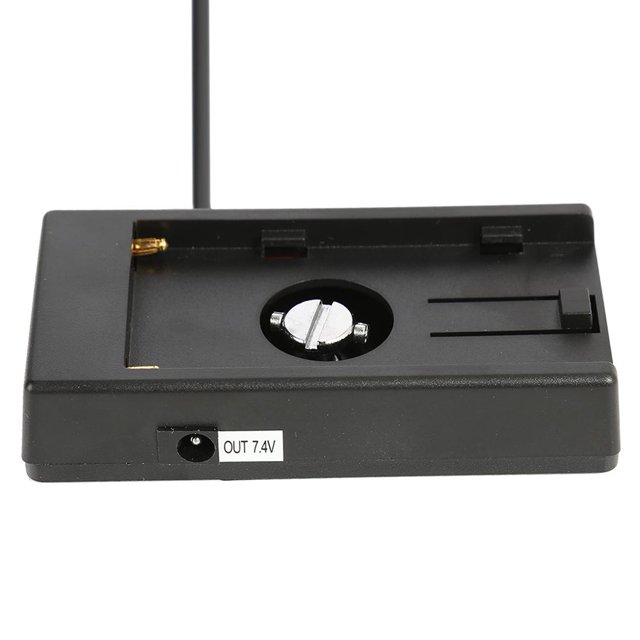 Cubierta del interruptor Placa adaptadora de hebilla de batería con enchufe de 7,4 V CC 5,5 de 2,1 mm para la serie NP-F