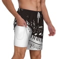 thumbnail image 3 of Picia Piano Keys With Musical Notes pattern Mens Swim Trunks with Compression Liner Stretch Beach Shorts Quick Dry with Zipper Pockets No-Chafing Board Shorts-XX-Large, 3 of 9