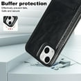 thumbnail image 3 of for iPhone 14 Plus PU Leather Back Case, Built-in Invisible Stand [Compatible with Magsafe] Protective Slim Kickstand Anti-fall Phone Cover Compatible with iPhone 14 Plus, Black, 3 of 8
