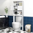 thumbnail image 2 of Gymax Bathroom Wood Organizer Shelf Over-the-toilet Storage Rack W/Cabinet Spacesaver, 2 of 10