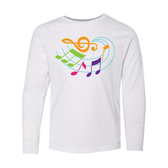 Inktastic Music Notes Musical Long Sleeve Youth T-Shirt