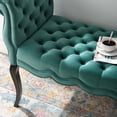 thumbnail image 7 of Modern Contemporary Urban Design Living Room Lounge Club Lobby Tufted Accent Chair Bench, Velvet Fabric, Aqua Blue, 7 of 7