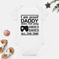 thumbnail image 4 of Proof Daddy Does Not Play Video Games All The Time - Baby Clothes - Funny Newborn Bodysuit Outfits for Boys White-style-1 24months, 4 of 7