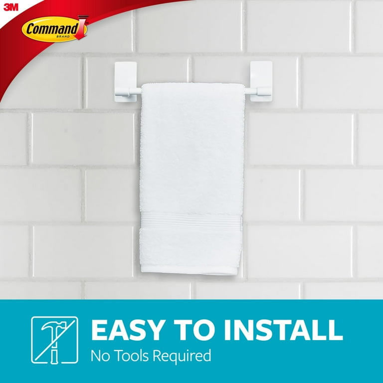 Command bath plastic hand towel bar white 1 hand towel bar best sale