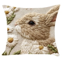Yhmxh Easter Pillow Covers Bunny Throw Pillow Covers 18 x 18 Inch, Easter Spring Decoration Rabbit Cushion Case for Bedroom Sofa Couch Easter Holiday Festivals Home Decor