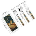 thumbnail image 2 of Cauagu Leopard Reading Tarot Cards Print 3-Pieces Toddler Cutlery Set , Kids Silverware Set with Spoons Forks & Knife Stainless Steel Utensils for Kids Dishwasher Safe, 2 of 8