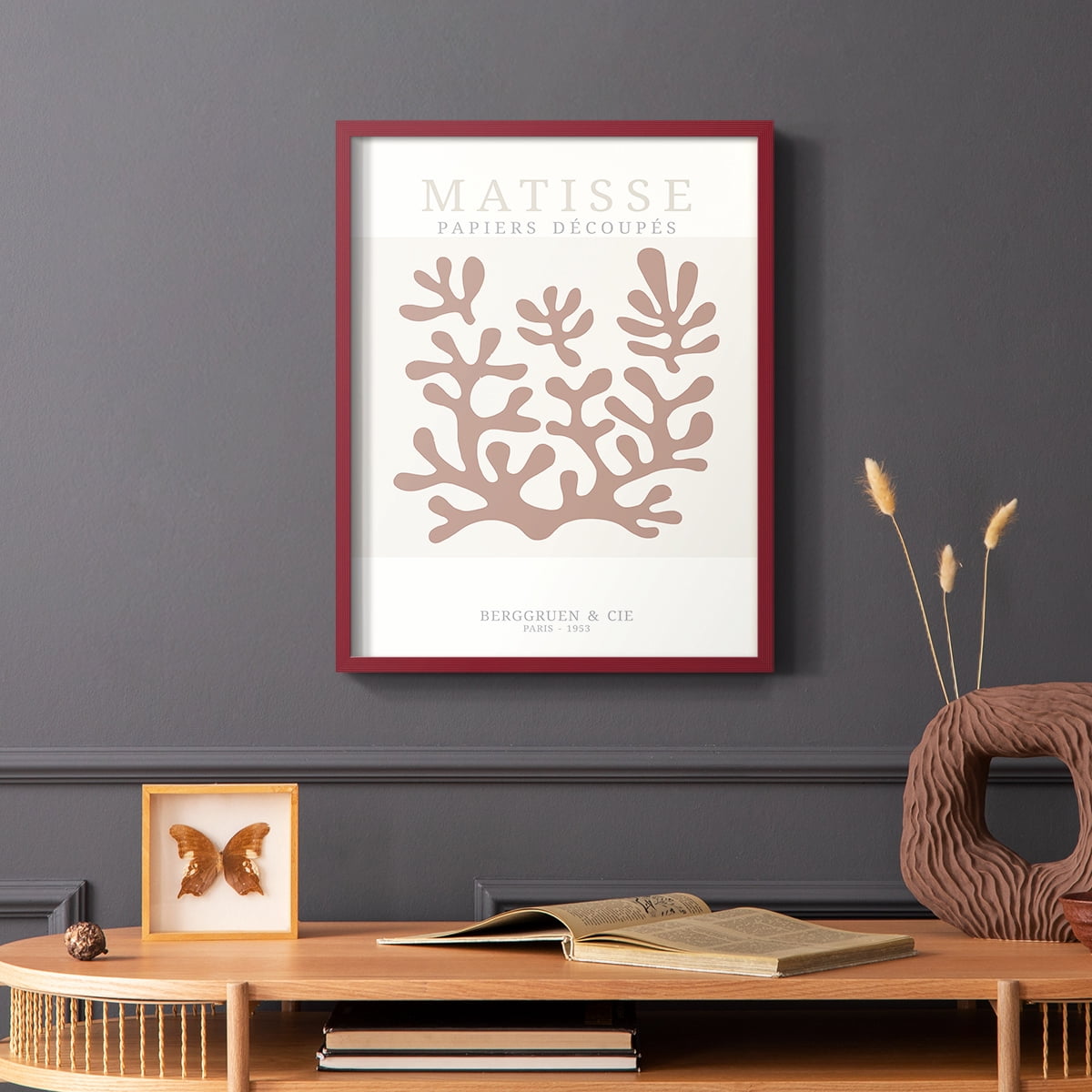 Matisse CDXXXI in Red Solid Wood Framed Print No Nail Hanging