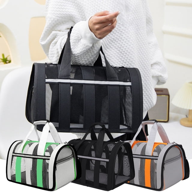Xihbxyly Transportín para Perros y Gatos, Bolsa Blanda para Mascotas, Correa de Hombro Ajustable, Diseño de Malla Cómodo, Solución de Viaje Portátil, Adecuado para Mascotas Pequeñas y Medianas, Tamañ