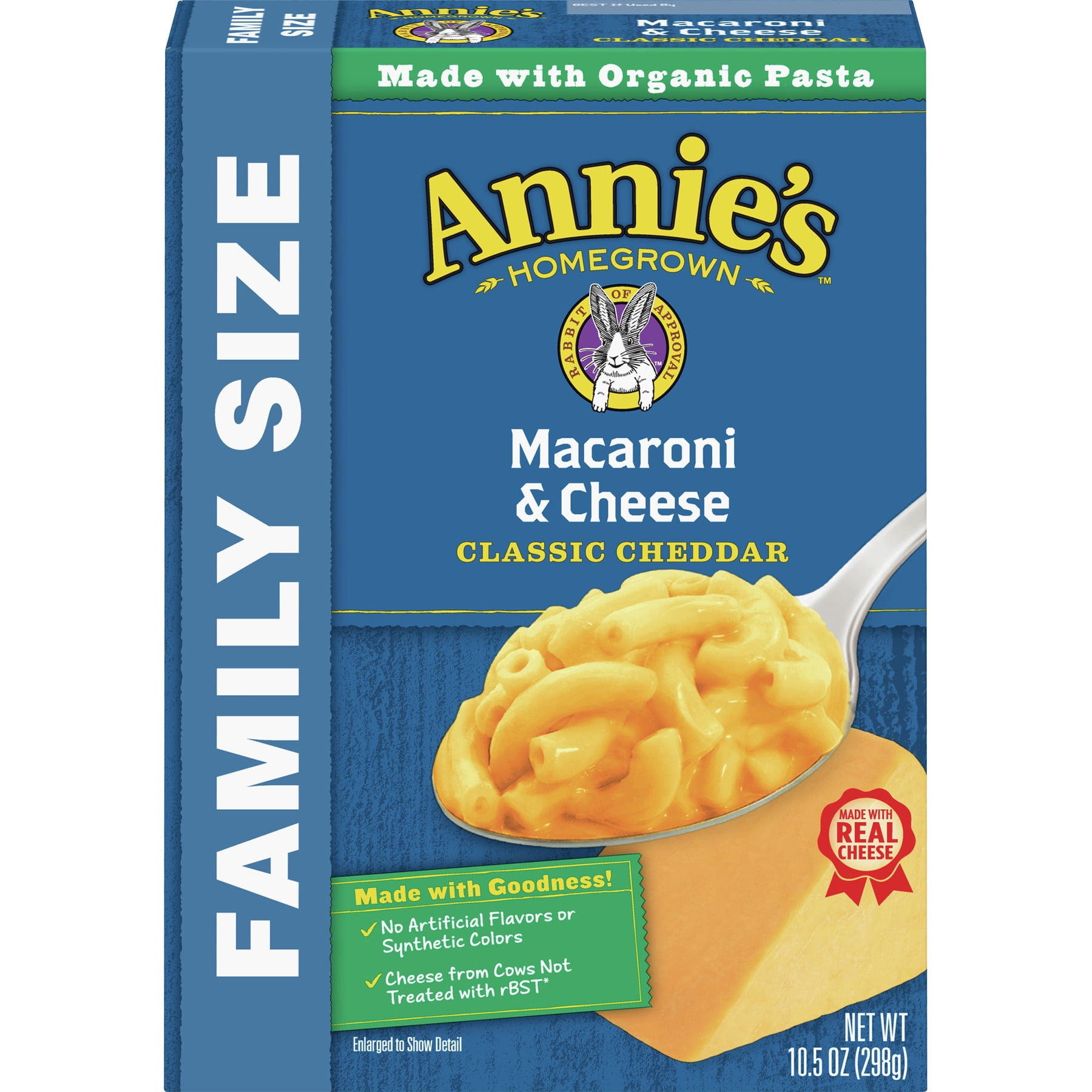Annie's Classic Mild Cheddar Macaroni and Cheese, Family Size, 10.5 oz