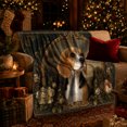 thumbnail image 3 of Beagle Dog Portrait Gilded Oval Frame Peonies Autumn, Cozy Pet Portrait Pattern, Warm Flannel Blanket for Living Room and Bedroom, Dog Lovers Thanksgiving Gift, Pet Lover Home Decor, 3 of 9