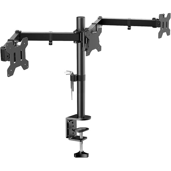 HUANUO Triple Monitor Arm Desk Mount, Full Motion Adjustment, with Cable Management System