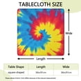 thumbnail image 2 of Colorful Rainbow Tie Dye Spiral Pattern Square Fitted Tablecloth with Elastic Edge,Square Table Cover,Washable Elastic Table Cover for Home Kitchen Party Decor 36"x36", 2 of 6