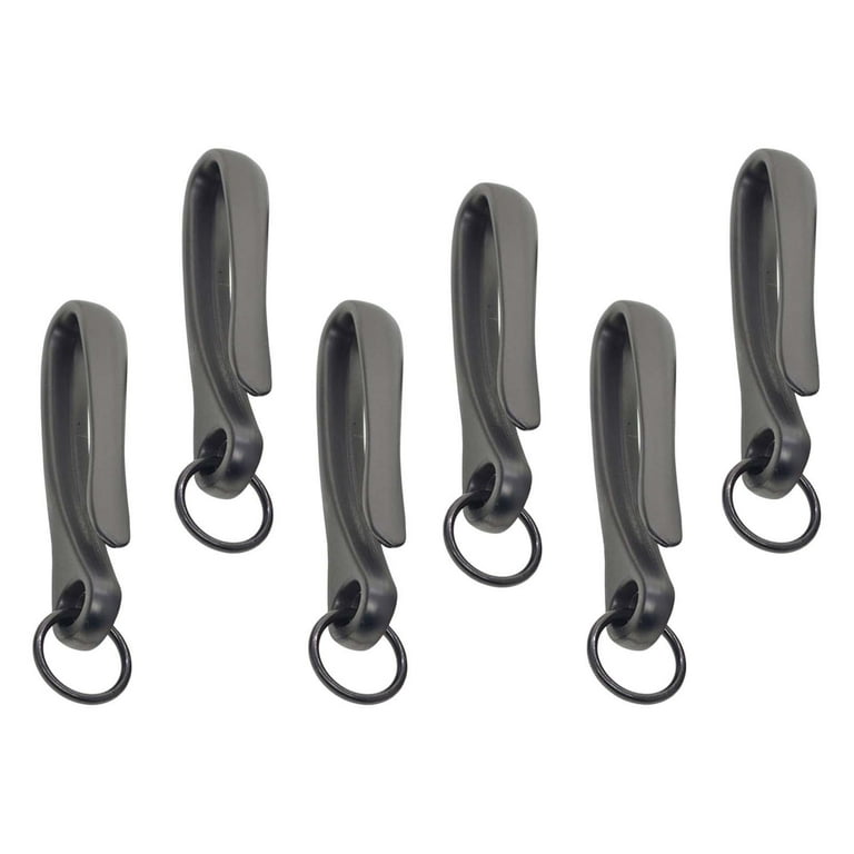 6Pcs Japanese Fish Hook Keychain Belt Clip Purse Wallet Holder black 