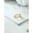 thumbnail image 5 of Gem Stone King 18K Yellow Gold Plated Silver White Zirconia Tree Of Life Ring for Women, 5 of 5