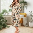 thumbnail image 2 of FKELYI Women Zip Up Robe Nightgowns Comfy House Coats Halloween Pumpkin Bat Star Print Full Length House Dress Long Sleeve Bathrobe with 2 Pockets Breathable Sleepwear, XL, 2 of 6