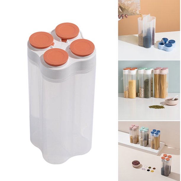 Pyltt Kitchen Storage Tank with Lid and Desiccant Box Transparant Storage Container with 4