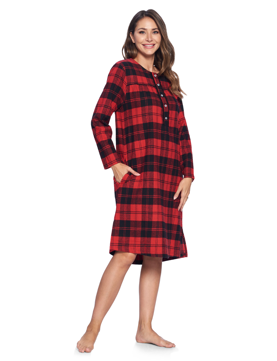 PajamaGram Long Flannel Nightgown Women - Christmas Nightgown, Plaid,  Burgundy Plaid, Small : : Clothing, Shoes & Accessories