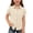 Beige, variant on Kids Girls Boys Linen Shirts Short Sleeve Button Down Shirt Kids Dressy Casual Collared Button Up Blouse 5-14 Years Teens Gauze Linen Tops
