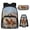 Beach Sunset Running Brown Horse Print, variant on Vintage Rose Flower Kids Backpack Set 4 Pcs Lightweight Kids School Bag with Pencil Case and Water Bottle Cover for Flower Lovers Kids