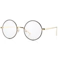 thumbnail image 1 of Gafas Pro Acme Retro con montura redonda de metal y lente transparente, color dorado, 1 of 5