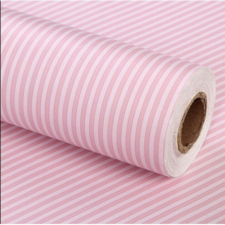 - NK HOME Pink Stripes Printed Flower Window Wall Sticker Aesthete Wall Stickers Mural Decal Self Adhesive Art Decal Decoration 1.5x3.3 16.4 33ft