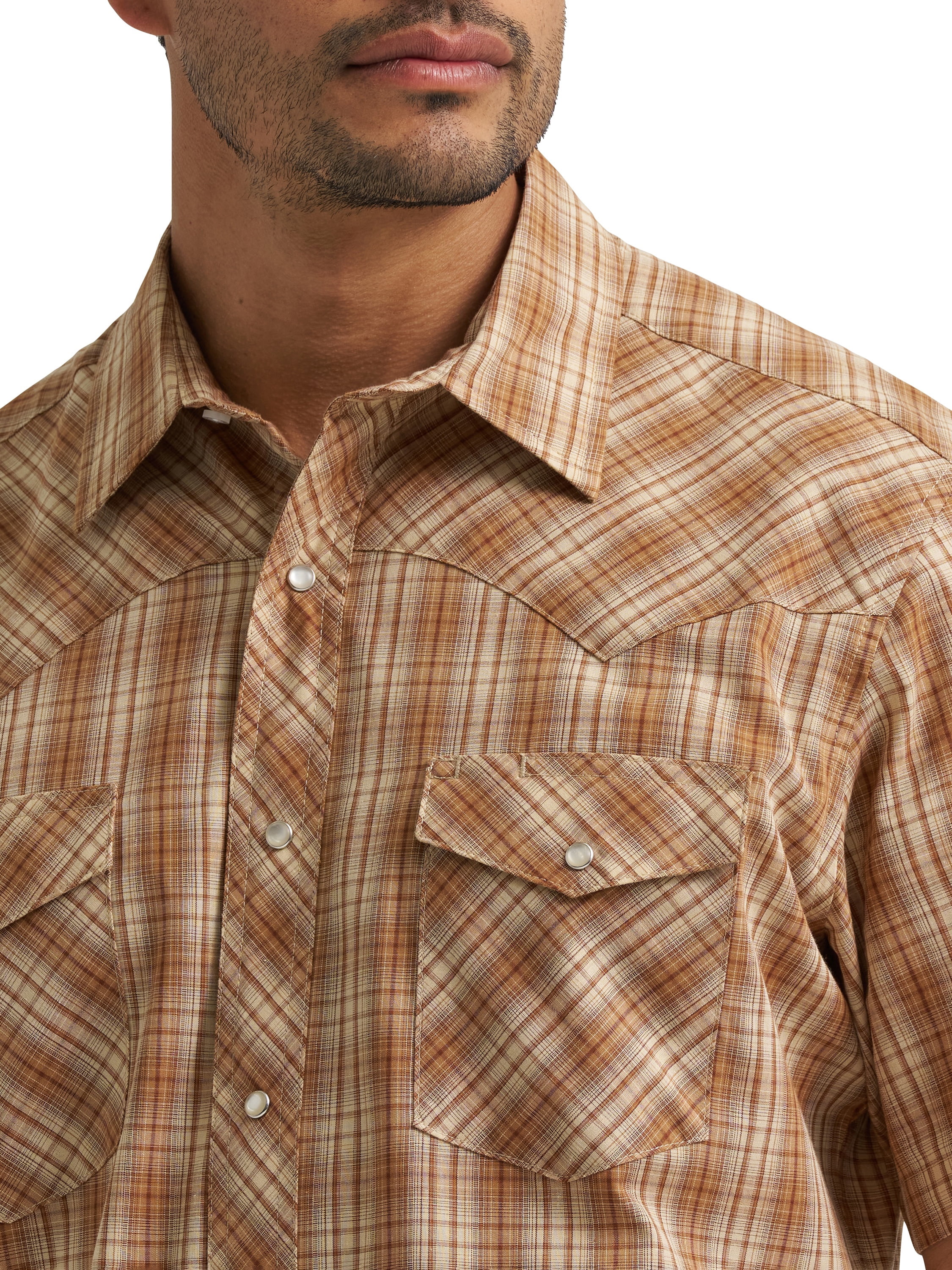 Wrangler® Men's and Big Men's Regular Fit Short Sleeve Western Shirt, Sizes S-5XL
