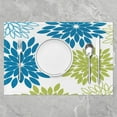 thumbnail image 2 of Floral Placemats Set of 4,Botanical Flowers Print Placemats for Dining Table,Natural Theme Blossm Blue Green Washable Fabric Decoration Table Mats Placemat 18"x12", 2 of 4