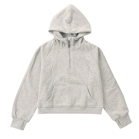 

KTMKH Crewneck Sweatshirts for Girls Boys Letter Print Kids Girls Autumn And Winter Solid Color Hooded Zipper Hoodie Tops Children s Clothing for 6-7 Years