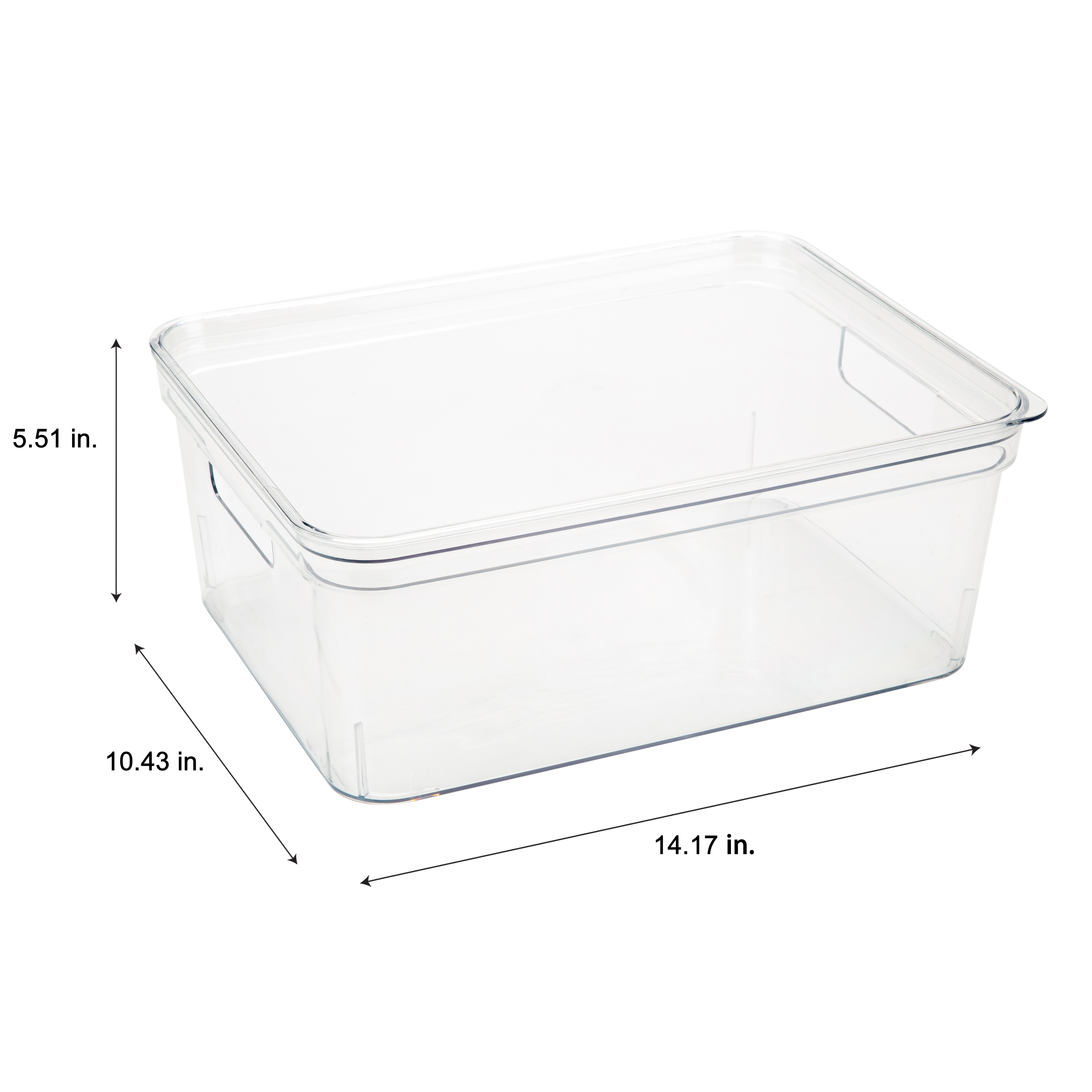 Simplify 2 Pack Medium Lidded Plastic Storage Bin, Clear