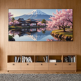thumbnail image 7 of Japanese Style Landscape Backdrop with Mount Fuji Cherry Blossoms and Pavilions Banner Party Decorations Photography Props Event Decors Festival Backgrounds, 7 of 7