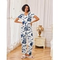 thumbnail image 2 of Ekouaer Pajamas for Women Set 2 Piece Lounge Set Soft Pajama Sets Short Sleeve and Pants Pj Sets Loose Sleepwear with Pockets, 2 of 6