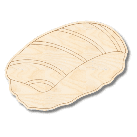 Unfinished Wood Etched Sushi Shape | Paint By Line Crafts 7" / 1/4"