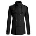 thumbnail image 4 of SPRING PARK Men's Winter Long Sleeve Thick Lapel Collar Double-breasted Pockets Woolen Slim Trench Coat, 4 of 6