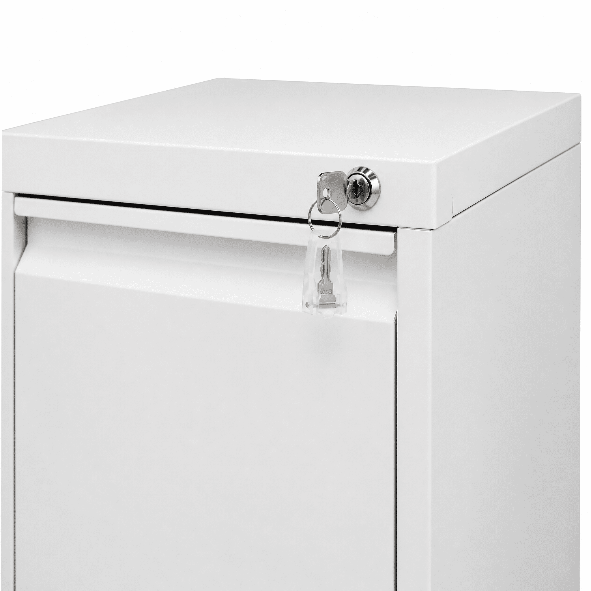 Lockable 3-Drawer Vertical Metal File Cabinet, Narrow Office Storage Cabinet with Anti-Tilt Interlocking Slide Rails, Fits A4/Letter/Legal Size Hanging Files, Assembly Required