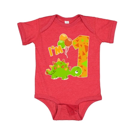 

Inktastic Happy Dinosaur First Birthday-green Gift Baby Boy or Baby Girl Bodysuit
