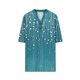 thumbnail image 5 of TaTaai Women Casual Fashion V Neck Short Sleeve All Over Print T Shirt Loose Button Top Ladies Weekend Outdoor Vacation Wear Soft Breathable Non See Through Versatile Stylish Top Gift, 5 of 6