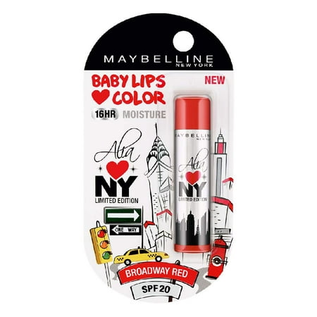 Maybelline Baby Lips Alia Loves New York, Broadway Red, (Best Broadway Show New York 2019)