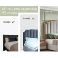 thumbnail image 5 of VanAcc King Size Bed Frame and Headboard, Upholstered Bed with Golden Plating Trim, Light Grey, 5 of 7