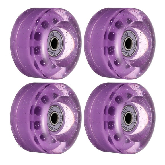 Ruedas de patín en línea Uxcell de 32 x 58 mm con rodamientos 82A, reemplazo para patines cuádruples, paquete de 4 en color púrpura