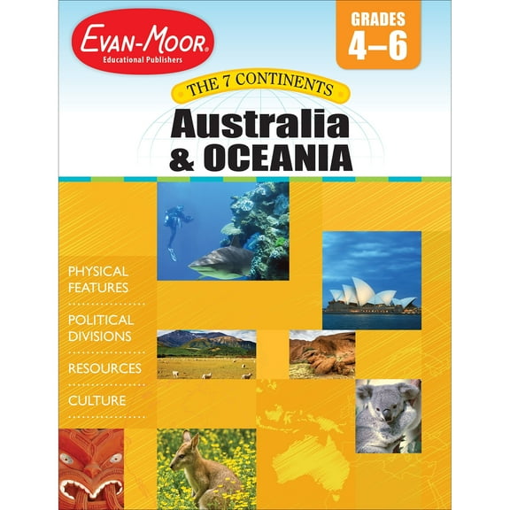 Evan-Moor 7 Continents: Australia and Oceania, Grade 4 - 6 Teacher Resource