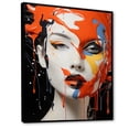 thumbnail image 2 of Designart "Kabuki Reverie Woman Portrait in Japon Art III" Portrait Floater Framed Wall Decor, 2 of 7