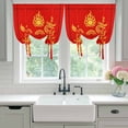thumbnail image 4 of Red Yellow Dragon Balloon Curtains for Living Room/French Door, Happy New Year Tie Up Curtains 63 Inch Length Energy Saving Kitchen Curtains Shades for Windows 42"x63", 4 of 8